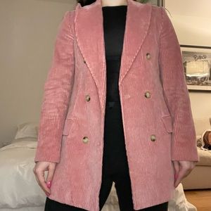 Pink Wilfred Double breasted Corduroy Blazer
